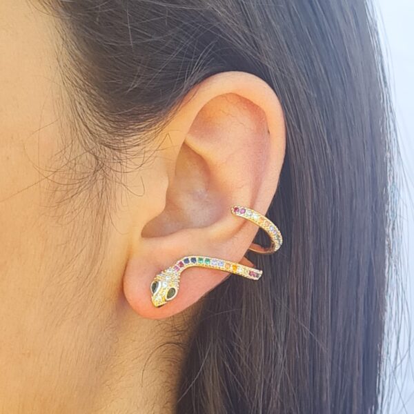 Ear Cuff Cobra no Cravejado Em Pedras